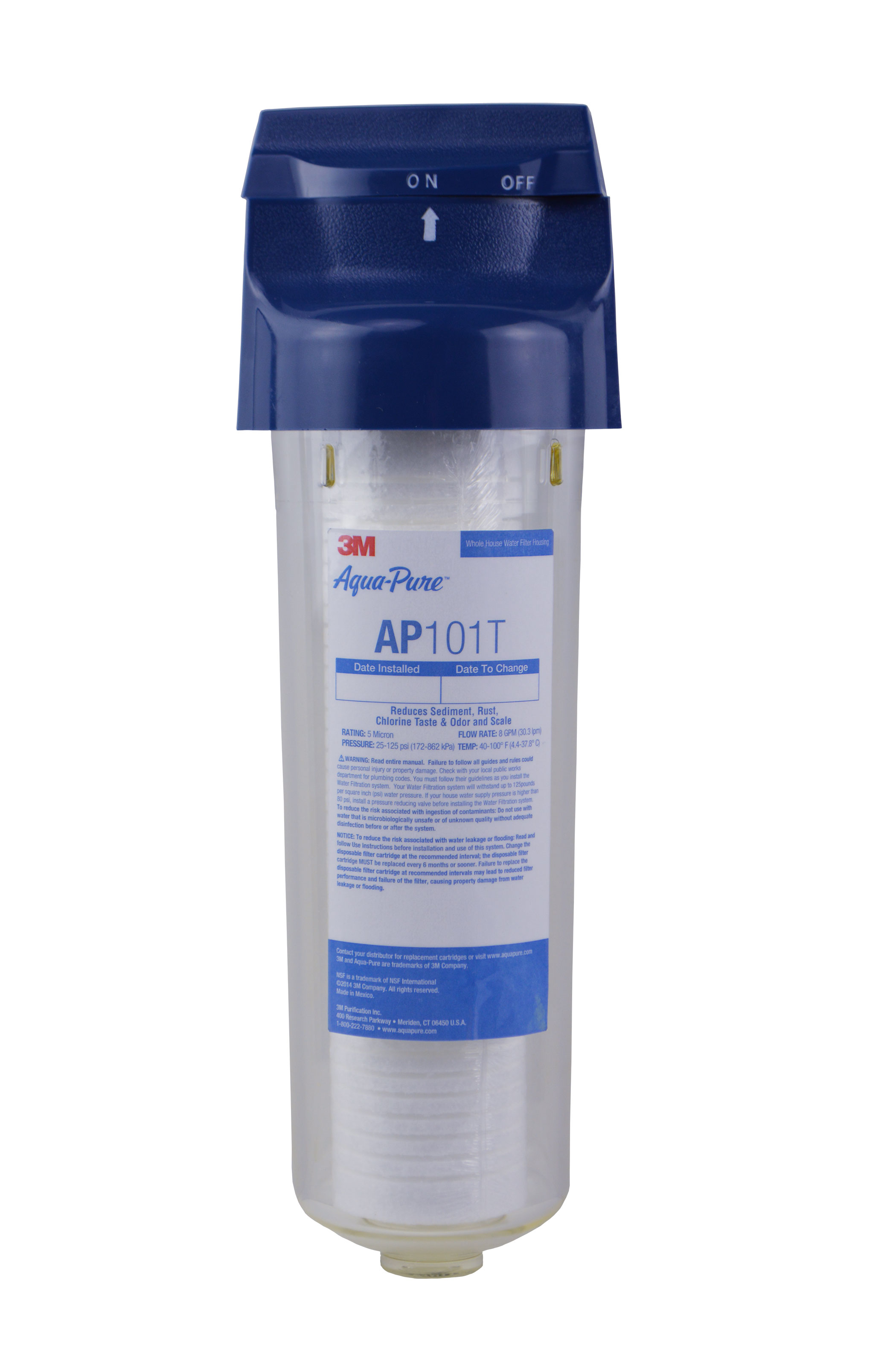00016145010118 3M™ Aqua-Pure™ AP100 Series Whole House Water Filter  Housing AP101T, 5530002, Standard, High, Transparent Plastic, 4/Case  Aircraft products whole-house-filtration 9379992
